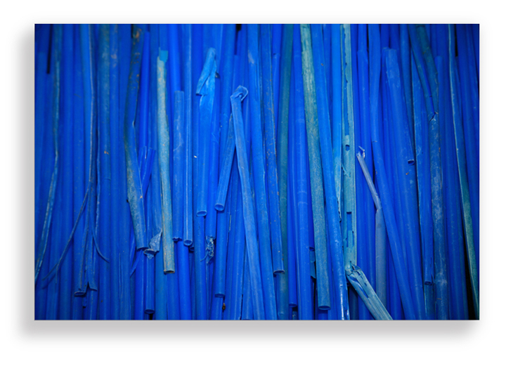 photograph of blue plastic straws by shelia rogers | Felder Gallery
