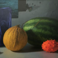 still life painting of melons by bill vuksanovich | Felder Gallery