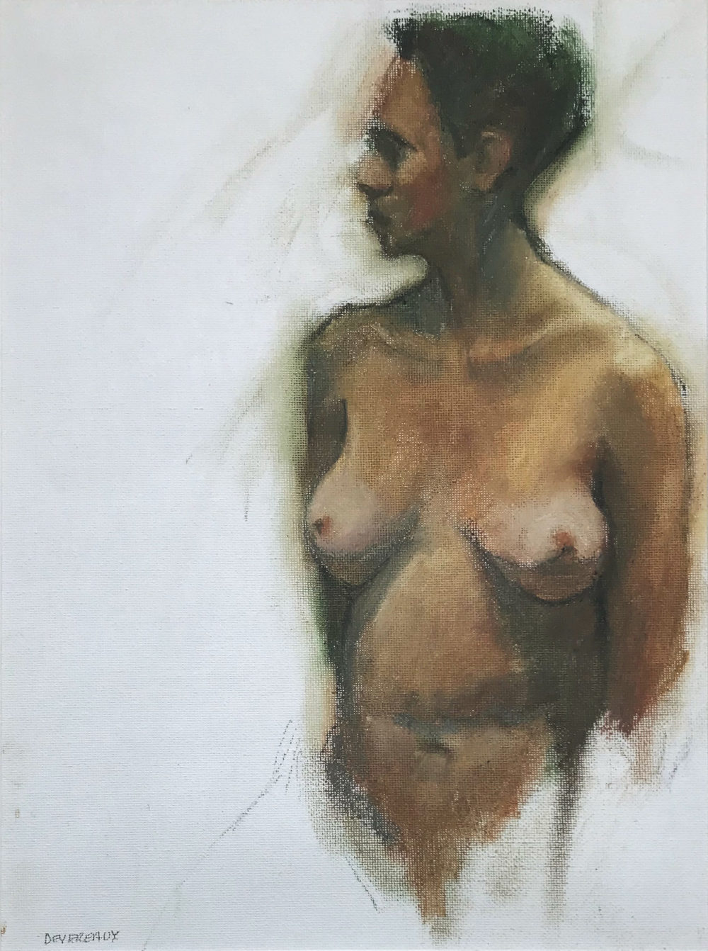 nude figure drawing study by carol devereaux | Felder Gallery