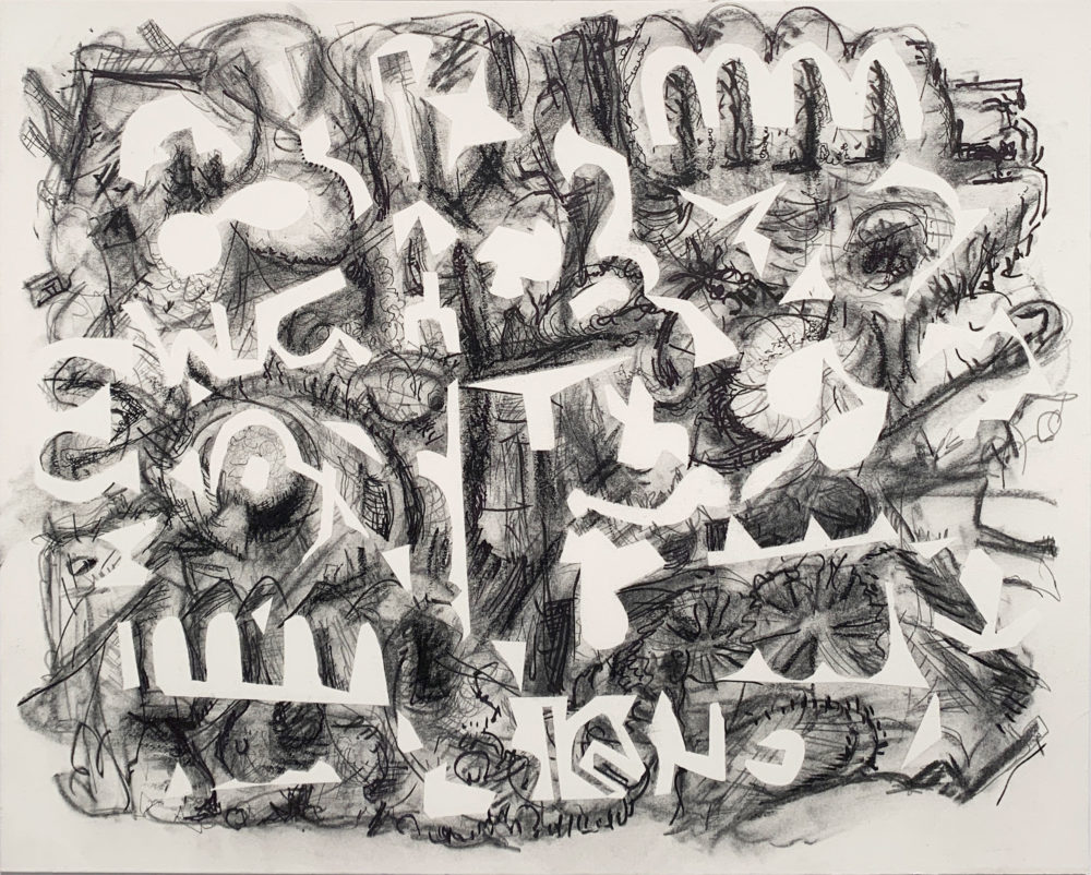 charcoal abstract drawing by james leflore | Felder Gallery
